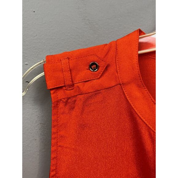 Premise Studio Top Womens XS Orange Button front Lightweight Gold accents NEW - Picture 5 of 9